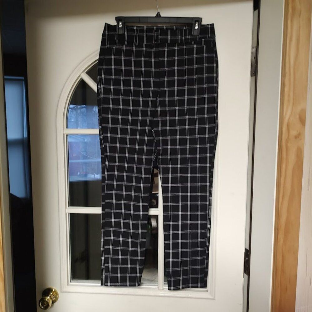 New Old Navy Pixie Black White Checked High Rise Jegging Pants Size Women's 6